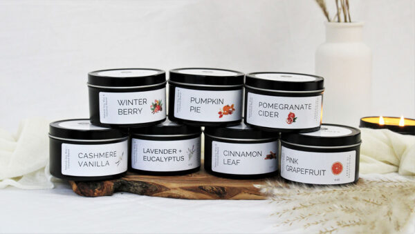 travel candle tins, candle tins, travel candles