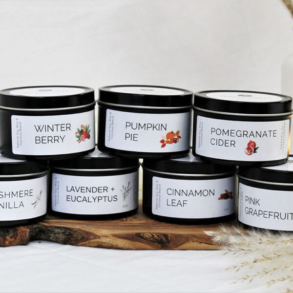 travel candle tins, candle tins, travel candles