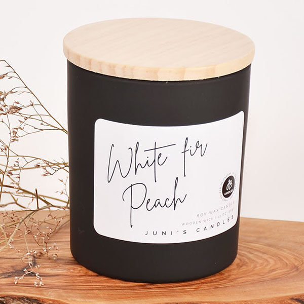 black jar, black jar candle, wooden wick candle, cotton wick candle